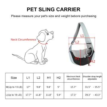 Sling di pet da viaggio in maglia traspirante