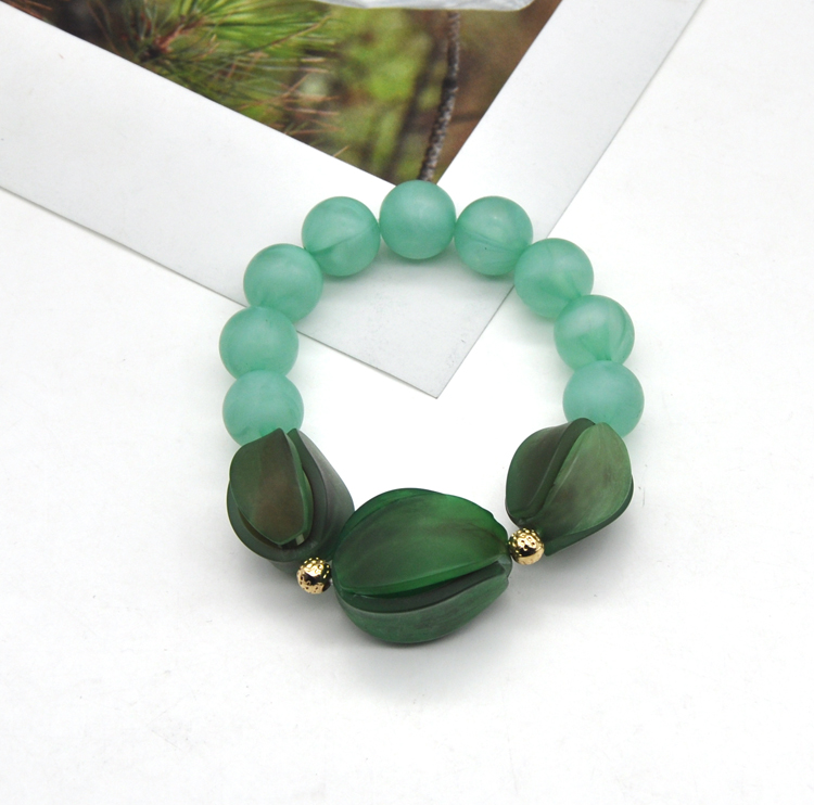 2021 trendy fashion handmade bracelet bangle women iridescent boho charm link bead bracelet