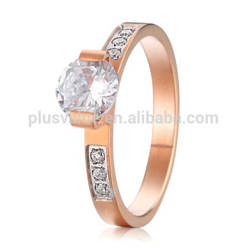 steel rose gold plated engagement rings