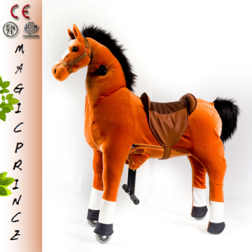 Lovely toy!!!walk professional animal, animal toys with blanket, walk horse with plastic wheels                        
                                                Quality Choice