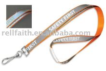 Custom Reflective Lanyard with Nickel-plated Swivel Hook and Breakaway