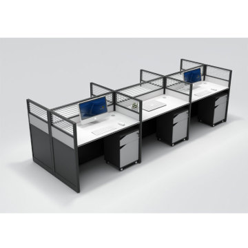 Multi-person office partition white MDF desk modular office cubical workstation
