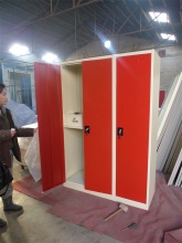 Swing Door Metal Wardrobe With Three Drawers