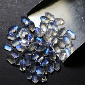 Natural Elongated Lime Moonlight Long Hexagonal Loose Stone