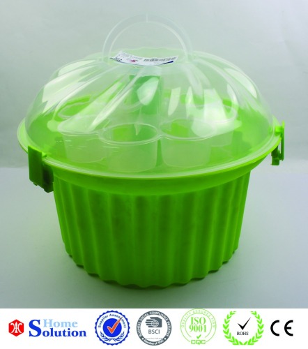 Kitchen three layers insert cupcake container plastic disposable cupcake box square shaped