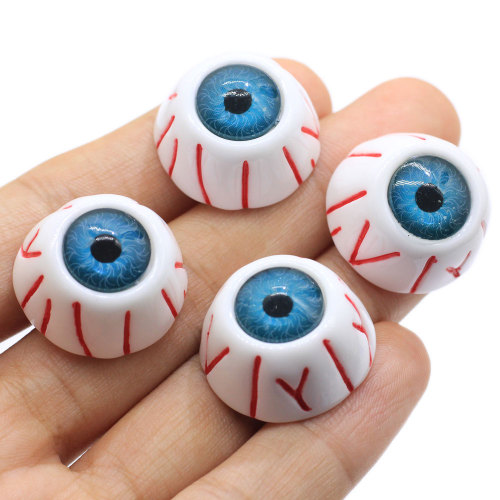 Alta calidad Flatback Half Round Resin Halloween Zombie Eyeball Charms Adorno Artificial Craft Eye DIY Art Decoration