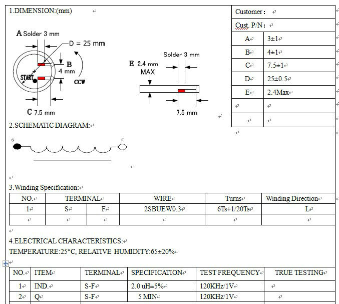 OEM manufacturer for all kinds for flat copper coil, Pancake air core coils inductor