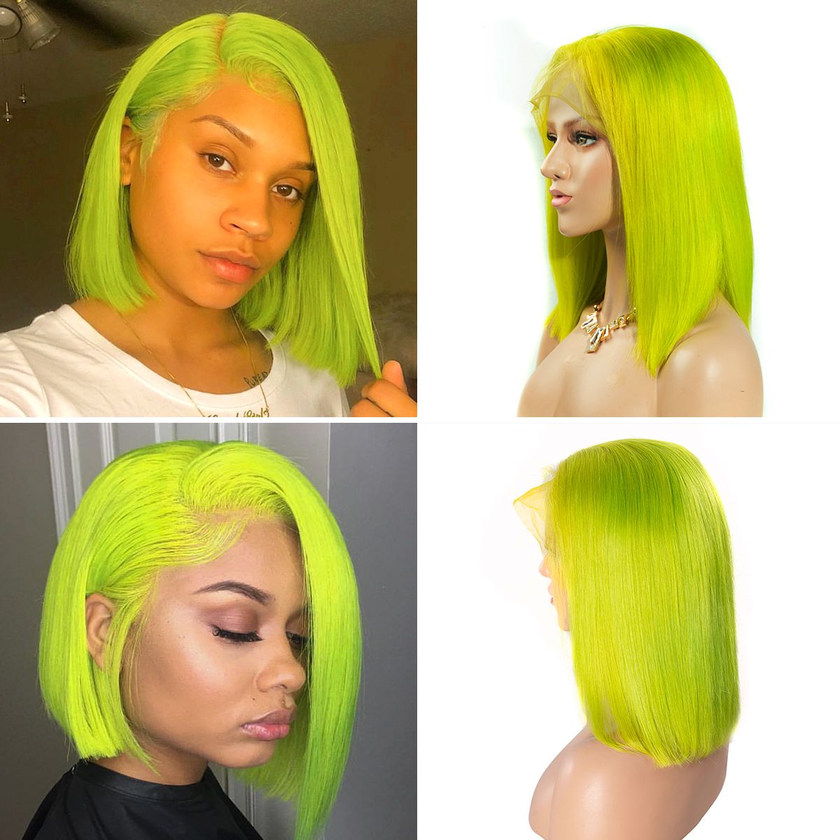 Short Straight Lace Frontal Human Hair BOB Wigs Brazilian Virgin Hair Colorful BOB Styles 13x4 Lace Front Wig For Black Women