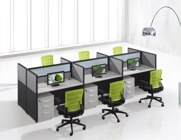Private Cubicles Demountable Office Partitions for 6 Seater Office Workstation