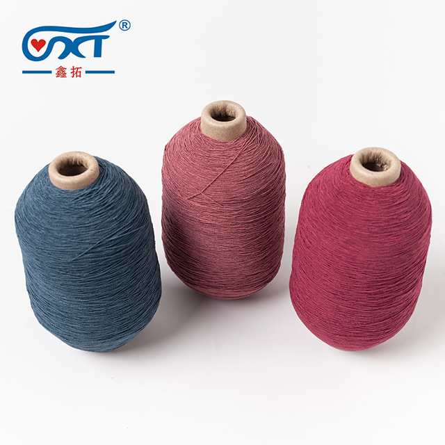 Custom colors 100% Polyester Elastic Covered Rubber Thread Spandex Yarn