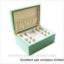 design plastic jewelry gift box outside wrapped with white PU leather