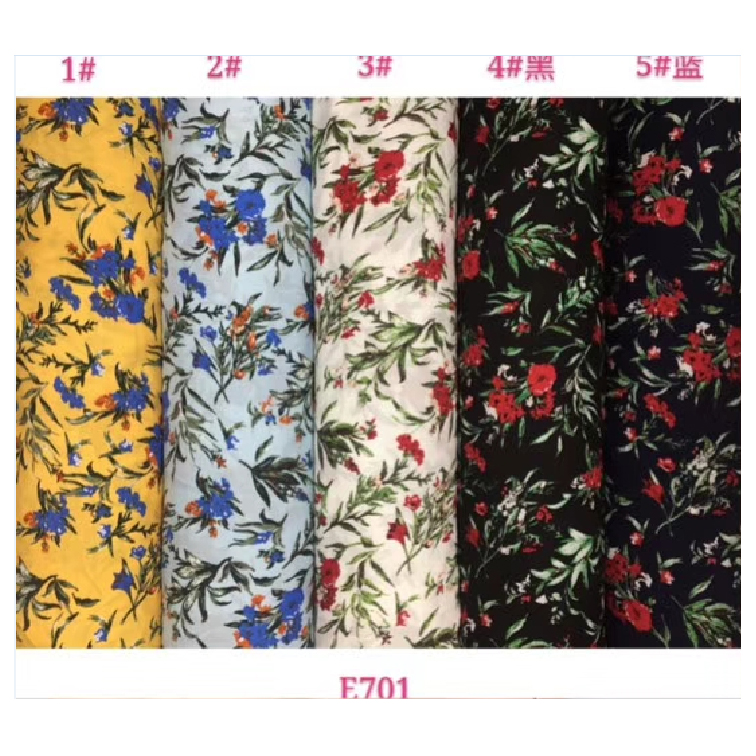 ISP Textile 45s soft challis rayon fabric plain fabric rayon floral printed tecido viscose material viscose 100% rayon fabric