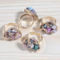 18k Goldfarbe Naturherz Drusy Crystal Rings