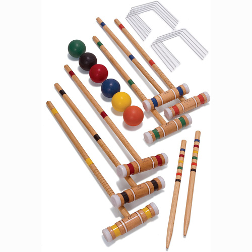 GIBBON Set da Croquet Deluxe per sei giocatori con mazze in legno