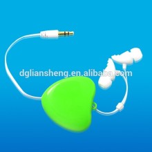 Heart shape phone accessories mobile accessories cool design retractable earphones