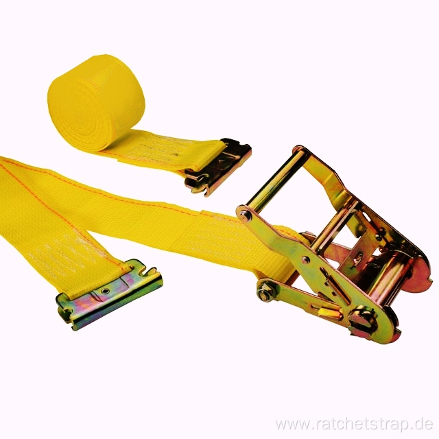 Yellow sling 2'' X 16' Ratcheting E-Track Logistic Ratchet Belt Tensioner