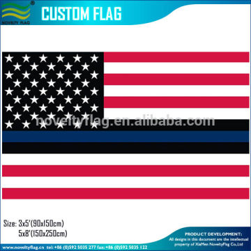 Red White Black and Blue color American Police flag