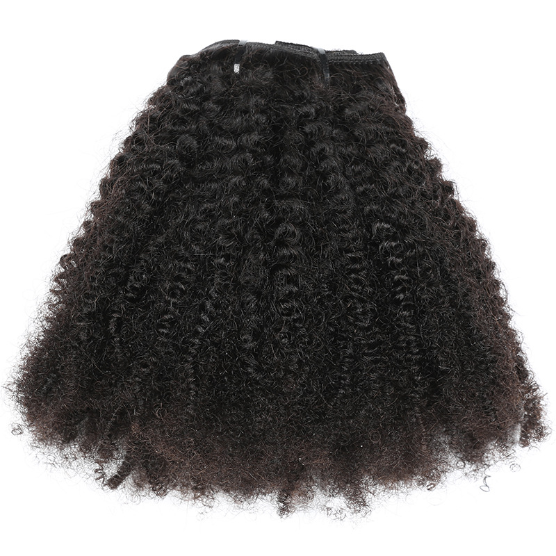 wholesale cheap hair extension clip-ins, 140g 8pcs afro curly hair extensions human hair, indian curly hair raw unprocessed 100%