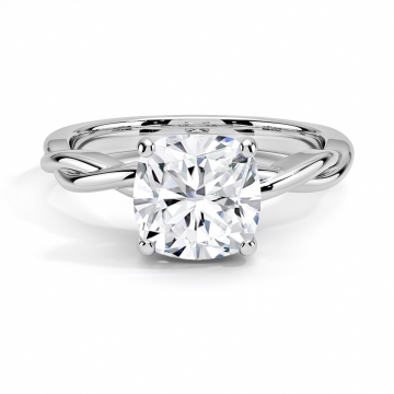 4Ct Cushion Cut Lab Diamond Solitaire Engagement Ring