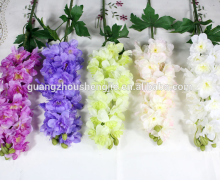 SJ1010895 artificial silk flower/single stem delphinium flower fabric