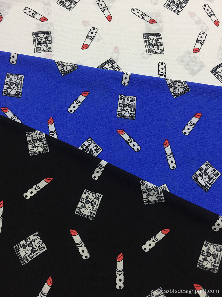 Polyester Bubble Crepe Printing Woven Fabric