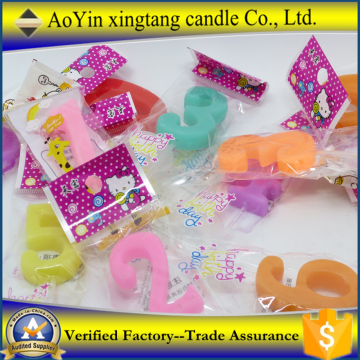 Wholesale Number Shape Multi-Colored Birthday Candle Soy wax