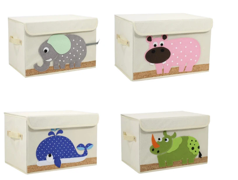 Non-Woven Animal Fabric Storage Box with Lid