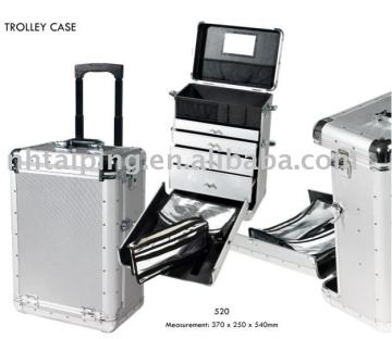 Professional Hair Stylist Artist Salon Aluminum Rolling padded tool box