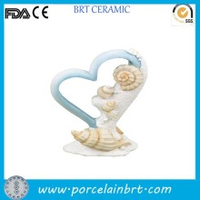 Hot sale seaside jewels form a heart shape Porcelain Wedding Cake Toppers
