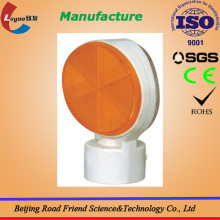 yellow solar flashing warning light