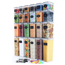 24-Piece Kitchen Storage Container Set: Airtight PP Food Containers for Dry Foods, Pantry Organization & Label Included