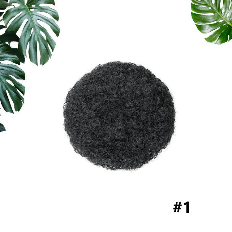 Julianna  Wrap Drawstring Hair Puff Chignon with Combs short afro kinky cheveux bun hair afro puff ponytail