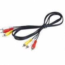 3RCA to 3RCA/Audio Video Connecting Cables, Molded Type, Various Colors are Available