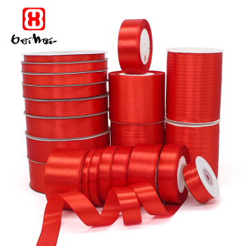 Wholesale Red Satin Polyester Ribbons 3-75 mm for Gift Wrapping