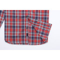 Camisa de manga larga de cheque rojo para hombres