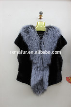 Mink Fur Vest With Silver Fox Collar