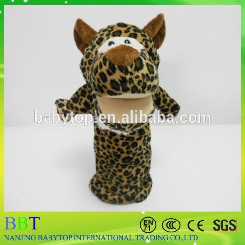 Kid hand puppet, leopard make hand puppet, plush animal hand puppet toy