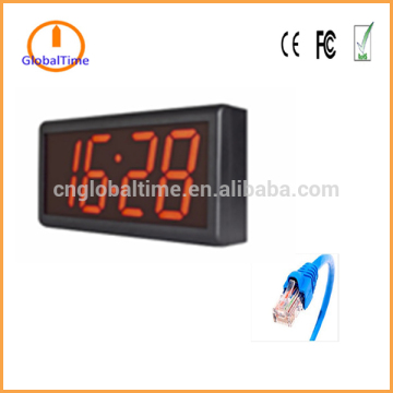 4'', 4-digit LED red display synchronization POE Clock for research center