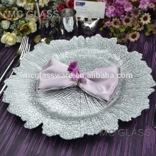 Gold silver glass charger dinner plates