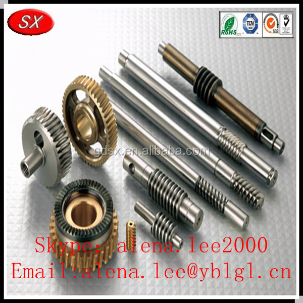 ISO/RoHS passed brass/bronze/stainless steel long worm gear shafts,helical gear shaft,transmission gear and shaft