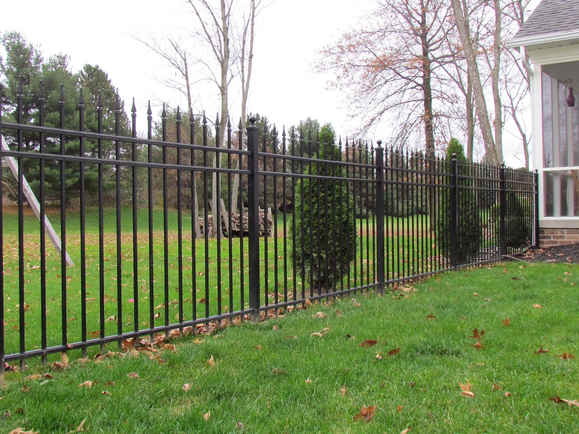 Black powder coated zinc steel fence 