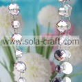 16MM scintillant à facettes demi-cercle pendentif acrylique cristal perle brin déco ornements couleur blanche