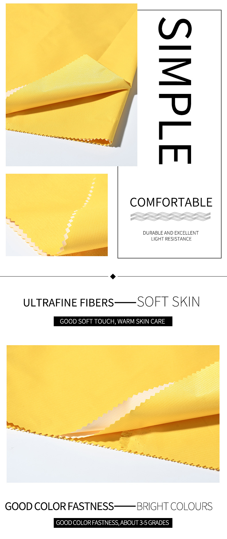240T Tusslon jacquard goose yellow fabric