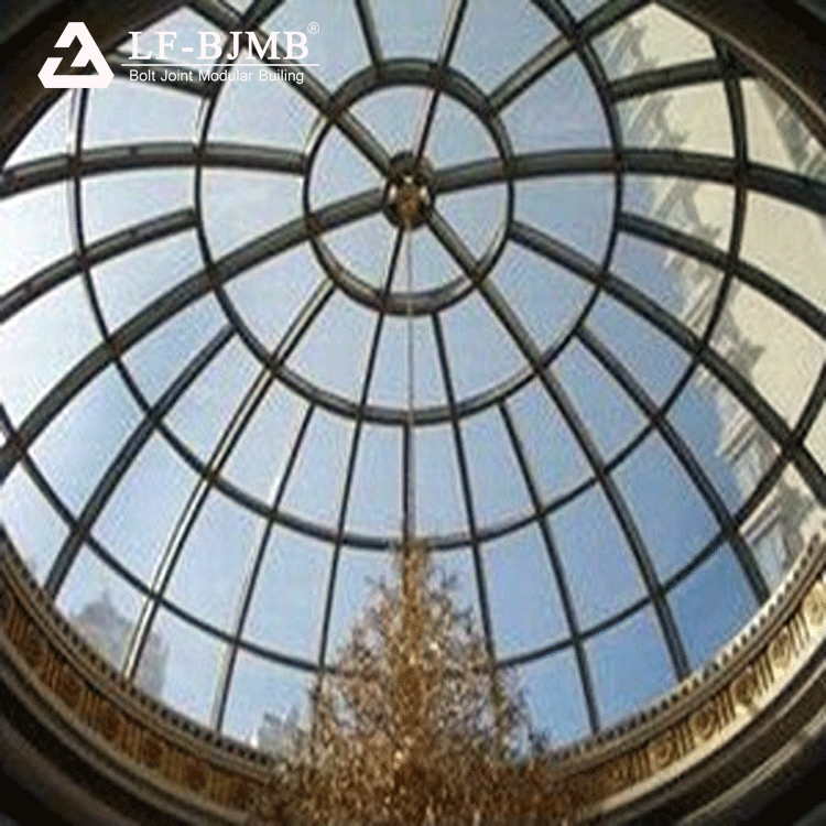 Prefabricated Steel Structure Space Frame Glass Roof Skylight Metal Mosque Domes