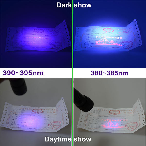 Pocket Flashlight 365nm 3W LED Ultraviolet Lamp UV Black Light Pen Torch