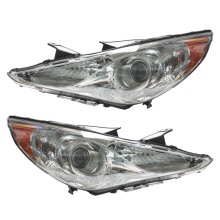 Chrome Grey Headlamp Lens for Hyundai Sonata 2011-2014 (Without Bulbs and Harnesses)
