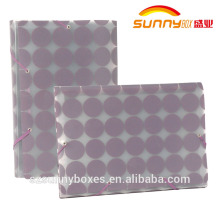 Round Shape Print Frosted Plastic Expandable Document File Magazine Organizer