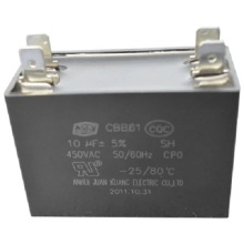 Plastic 250V Fan Capacitor 10UF Cbb61 Capacitor