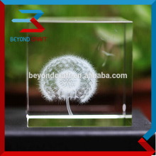 Dandelion 3d laser crystal for wedding gifts,wedding crystal item