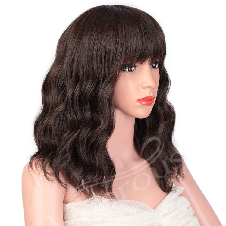 Hot Selling Afro Short Bob Cut For Women Deep Wave Machine Made Fashion Black Curly Synthetic Wig Vendor